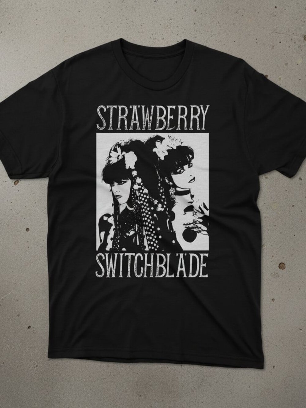 Strawberry Switchblade Graphic Tee | Vintage Goth Aesthetic Shirt | Edgy Black